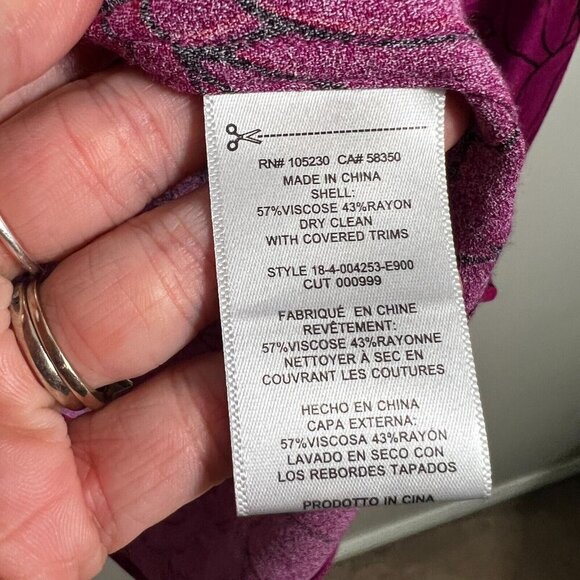 Equipment Essential Floral Button Up Shirt Size XL Violet Black Work Office - Picture 9 of 9